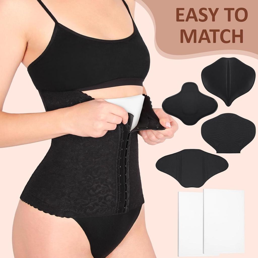 TrelaCo 6 Pcs Lipo Foam Board Set BBL Lumbar Molder AB Board Compression Abdominal Board Back Tummy Tuck Board Lumbar Supports (Black,White)