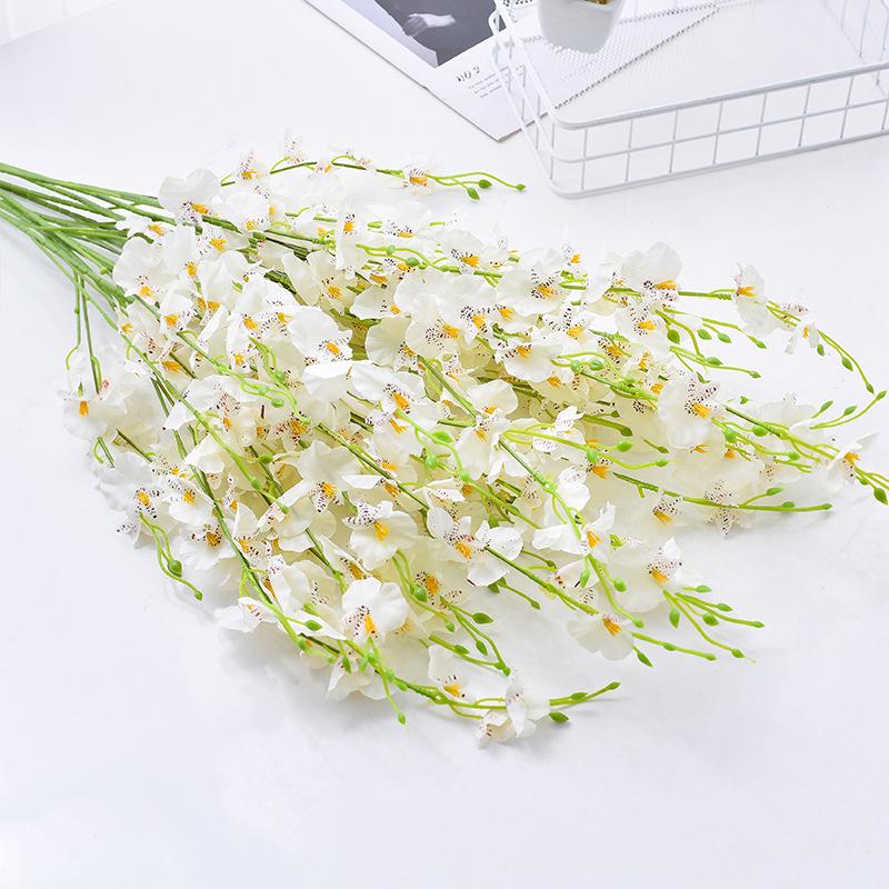 5-Fork Yellow Dancing Orchid Simulation High-End Flower Wedding Home Decoration Wenxin Phalaenopsis Fake Bouquet