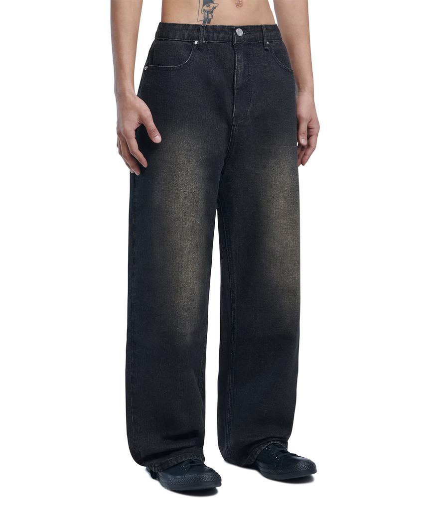 Nomaenyueol Washed Denim Pants - Brown
