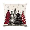 Christmas Pillow Cover Linen Christmas Tree Print Home Cushion Cover Living Room Sofa Pillow Cover