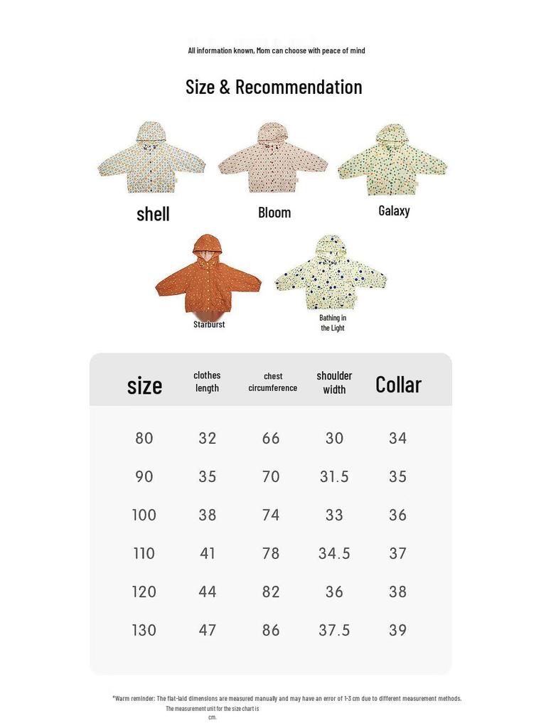 LELE JOVE Kinder Sommer Kapuzenjacke mit Aufdruck Sonnenschutz
