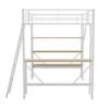 Metal Bed Strong Carrying Capacity with Computer Desk Storage Shelves Ladder Iron Frame Children Bunk Fall Protection Grilles Home Furniture Loft