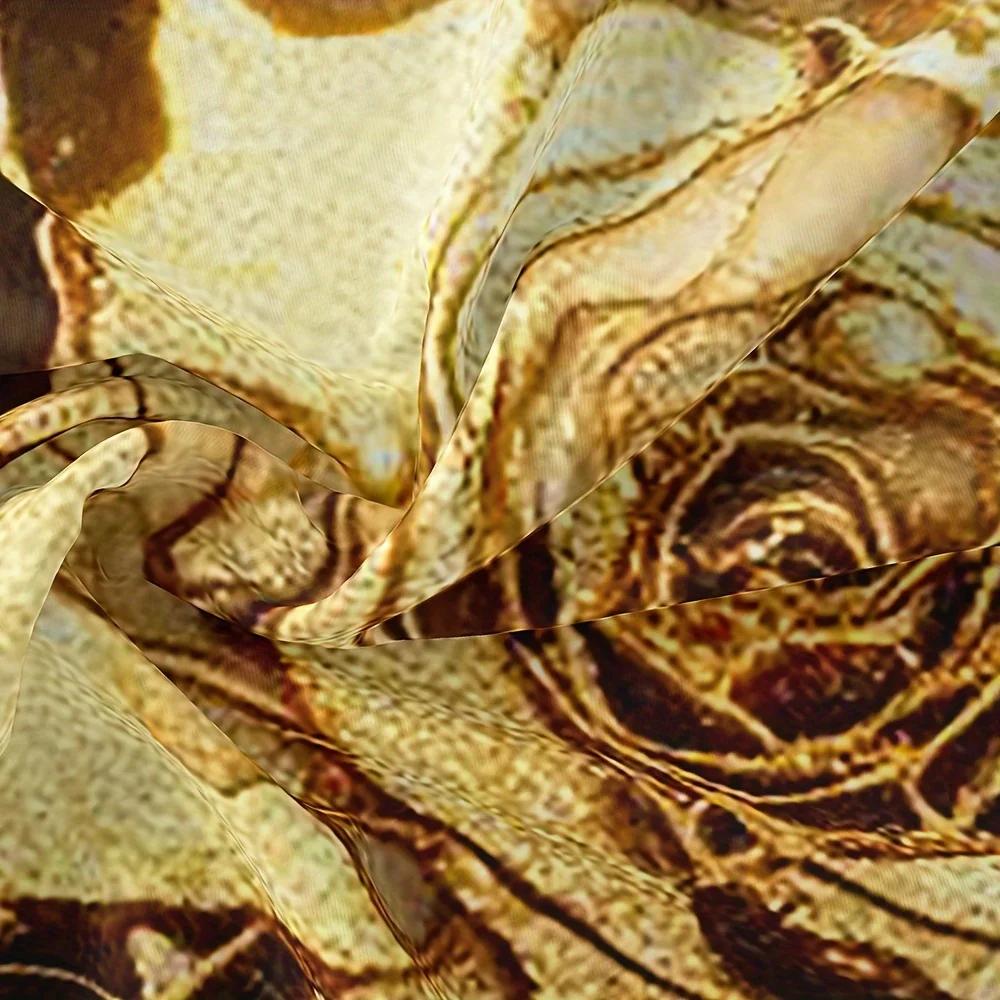 3pcs Marble With Golden Rose Duvet Cover Set, Marbling Flower Print Quilt Cover With Pillowcase