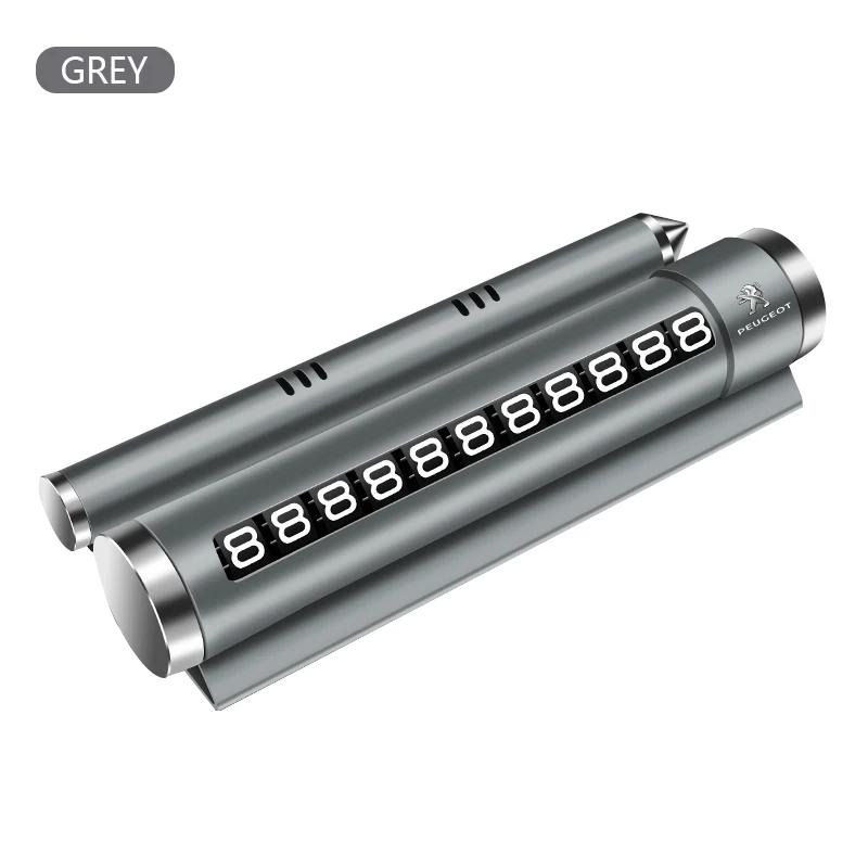 For Peugeot Metal Car Temporary Parking Card Rotate Phone Number Plate Parking Card For Peugeot 206 207 307 3008 308 407 408 508
