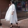Autumn New Long-sleeved Shirt for Women Over The Knee Long Korean Style Loose Large Size Irregular Large Swing Shirt