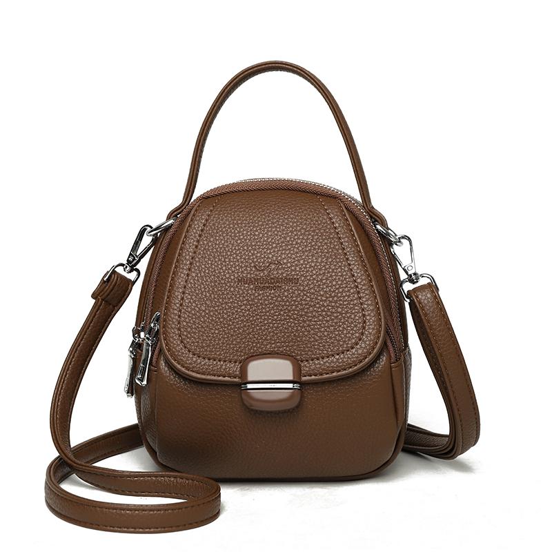 Mobile Phone Bag Mother Bag Large Capacity Multi-Layer PU Shoulder Crossbody Bag