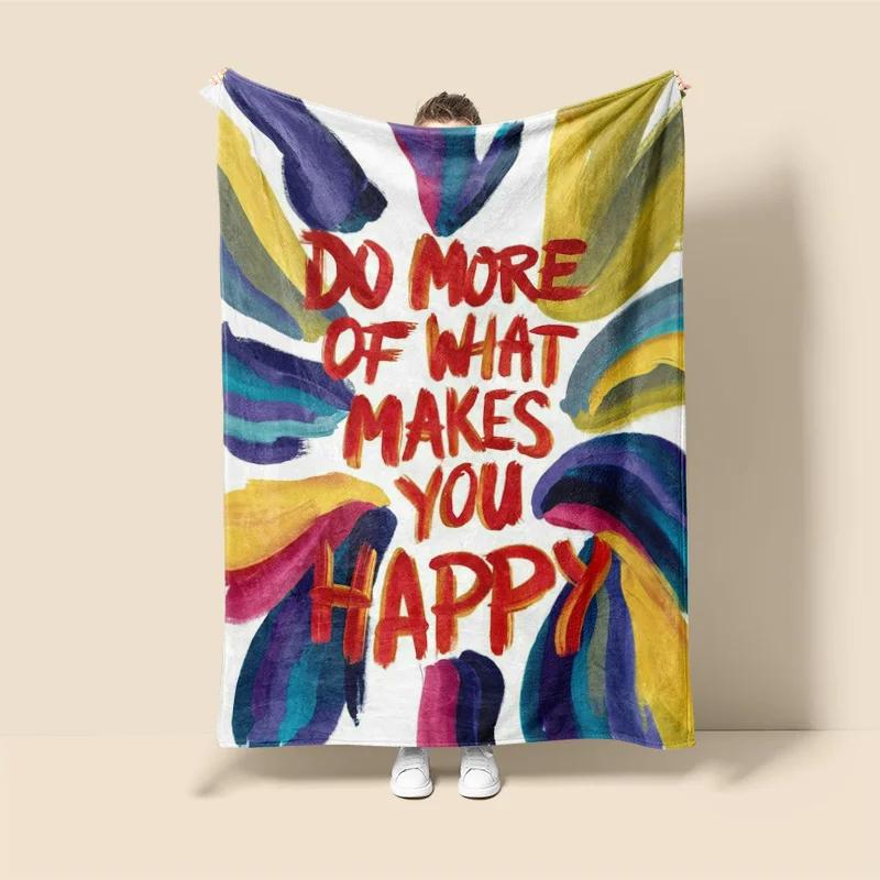 Morandi Tone Abstract Botanical Blanket – Scandinavian Minimalist Throw for Sofa & Home Caf – Dual Purpose Graffiti Design