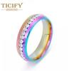 Niche Titanium Steel Single -row Zircon Ring Stainless Steel Zircon Couple Couple