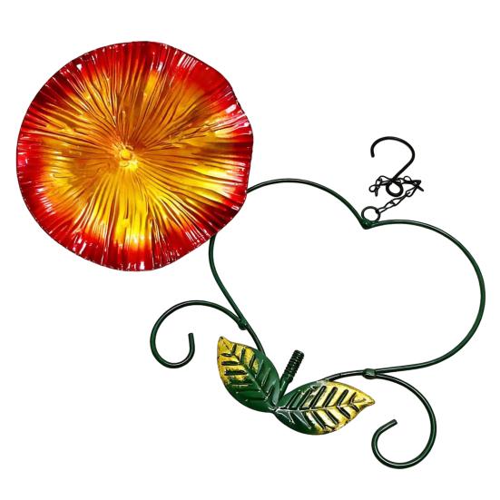 Závěsný kovový krmítko pro ptáky Odolný proti povětrnostním vlivům Láska Srdce Květina Ptačí koupaliště Venkovní Zahrada Terasa Dvůr Ptačí napáječka Krmící miska