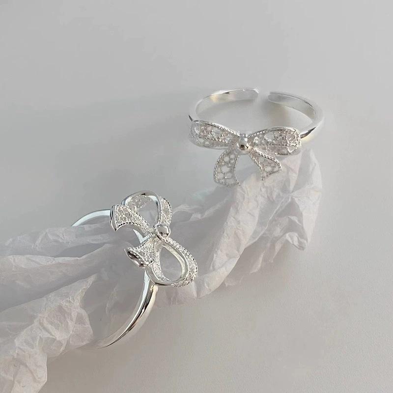 Fashionable Adjustable Open Flower Ring: Women's Sweet Bow, Niche Design for Index Finger
