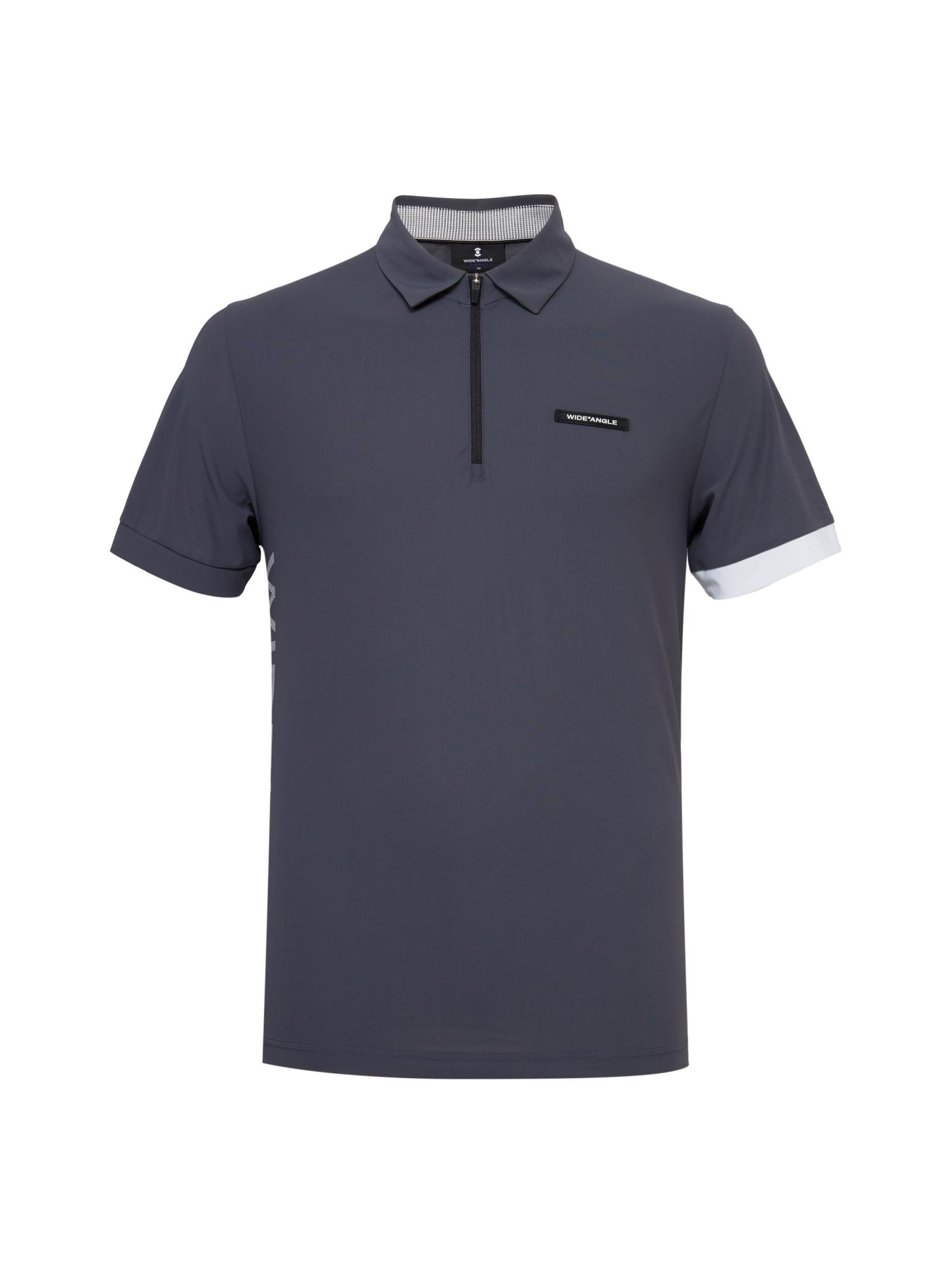 Wide Angle To Pro Contrast Sleeve Zip-Up Polo Shirt M_Dark Grey Dark Grey/04(95)
