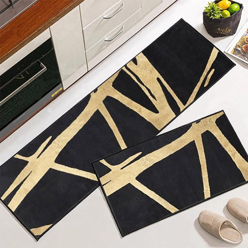 2PCS Kitchen Mats Non-slip Absorbent Door Mats Bedroom Door Mats Bathroom Mats Put Grey Mats Home Door Carpets