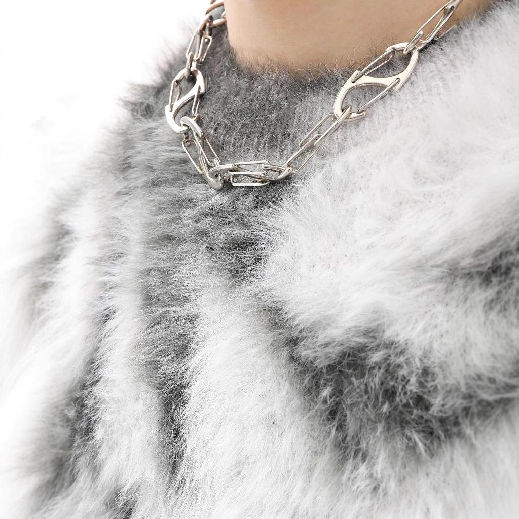 High Street Trendy Tie-Dye Faux Mink Men’s Loose Winter Sweater - Soft, Fluffy, Long Sleeve, Round Neck