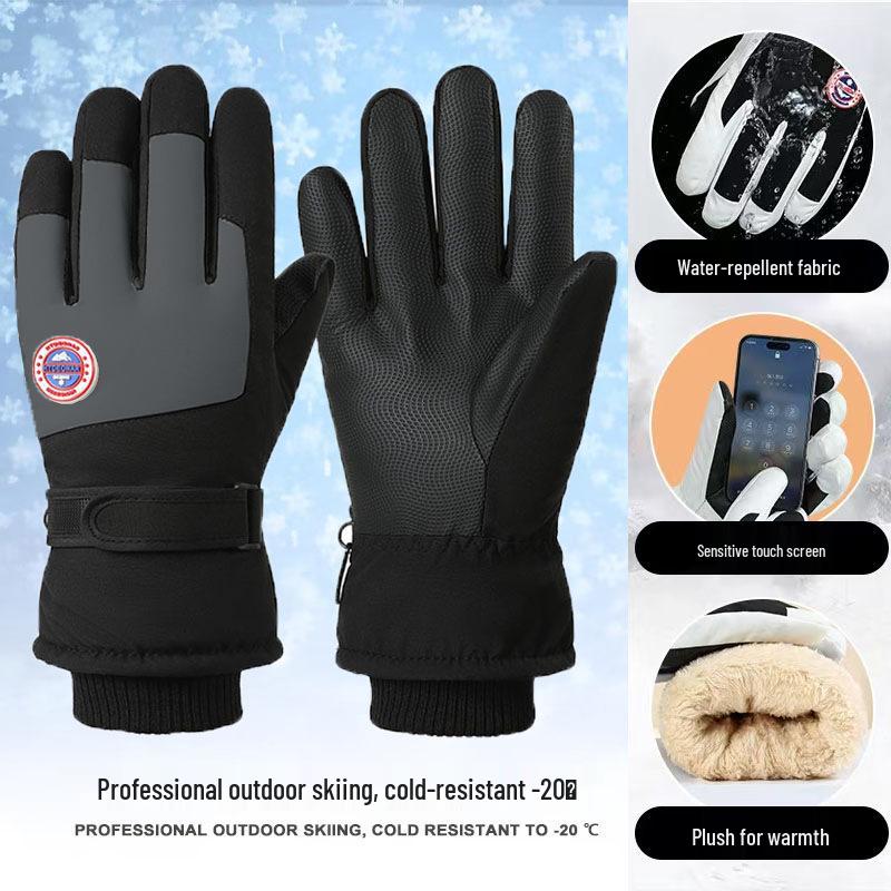 Winter Warm Waterproof Windproof Touchscreen Skiing  Cycling Gloves - Fleece Lined, Cold-Proof