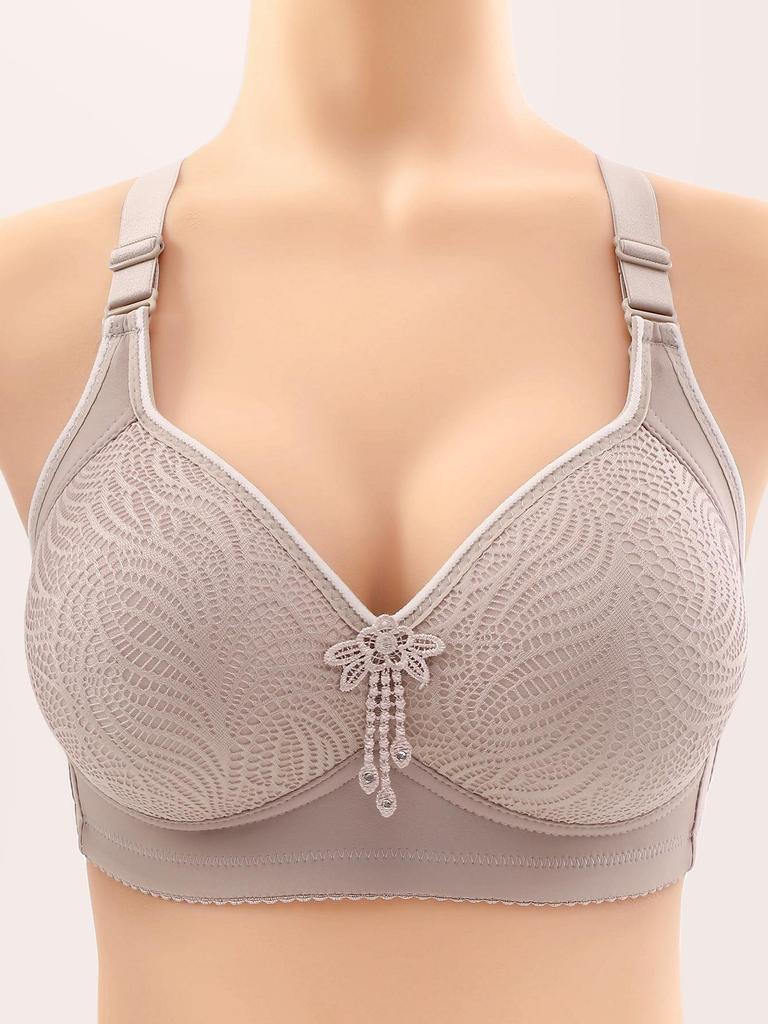 Plus Size No-Magnetic, No-Underwire Push-Up Side Support Anti-Sag Bra