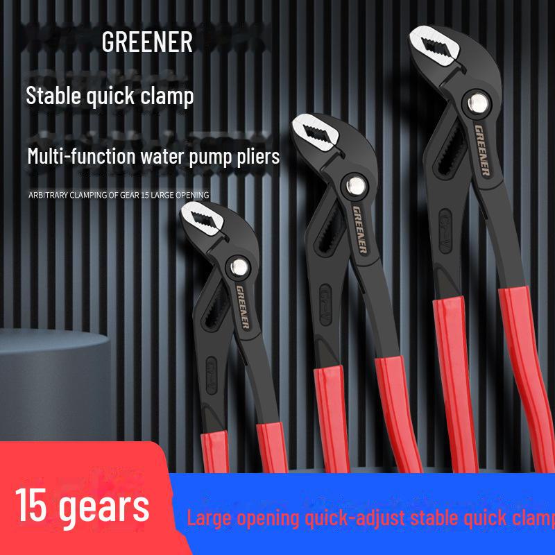 Green Forest Adjustable Universal Water Pump Pliers - Multi-functional, Large Mouth