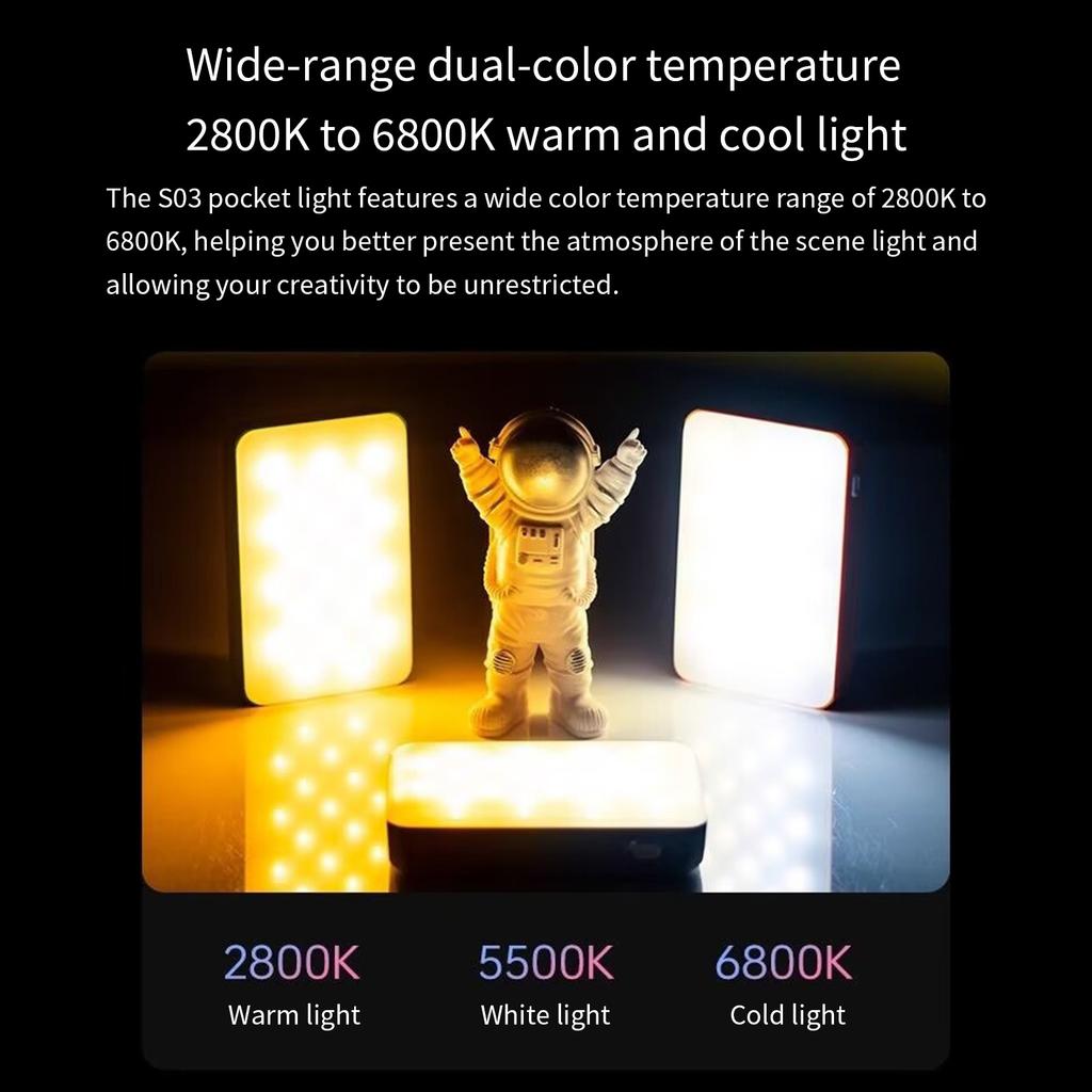 Lightweight ABS LED Light with Built in Battery Adjustable Position Head for Even Lighting in Professional and Setting