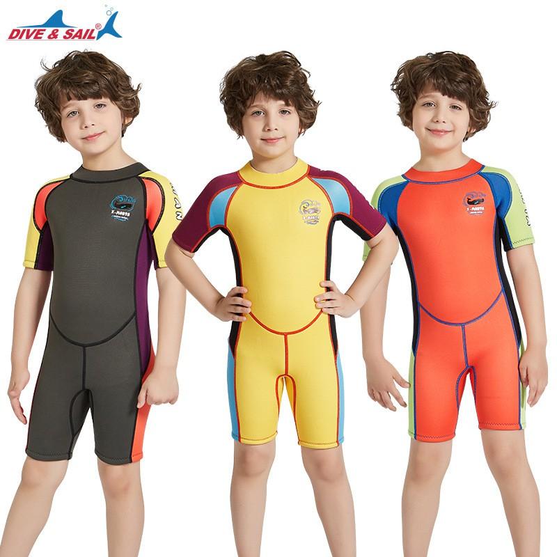 2.5MM Diving Suit Children Boys Sunscreen Jellyfish Swimsuit One-piece Thick Warm Snorkeling Surfing