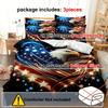 3Pcs Patriotic Eagle Duvet Cover Set - Soft, Breathable American Flag Design, Includes 1 Duvet Cover And 2 Pillowcases
