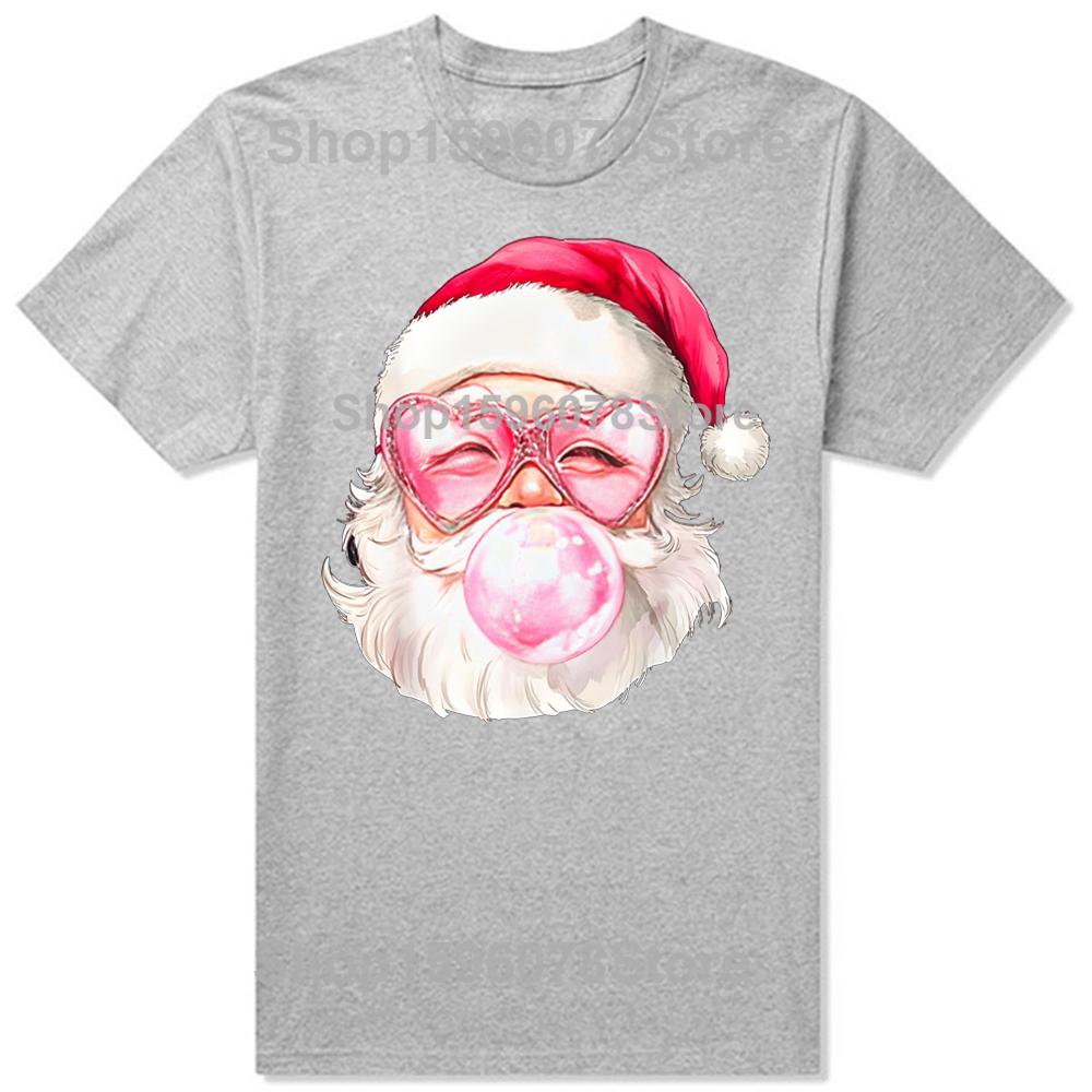 Vintage Retro Christmas Pink Sunglasses T-Shirt Summer Men Clothing Fashion T Shirts Cotton Short Sleeve Oversized T-shirt Tops