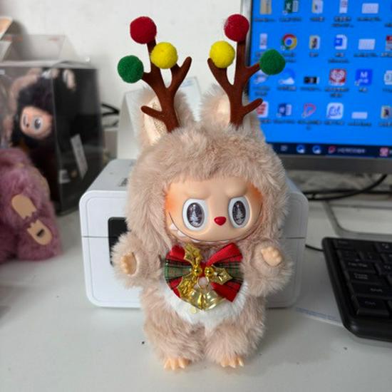 Labubu Μοντέρνο Χριστουγεννιάτικο Βελούδινο Σακίδιο Πλάτης Κρεμαστό Μπρελόκ Στολίδι Δώρο