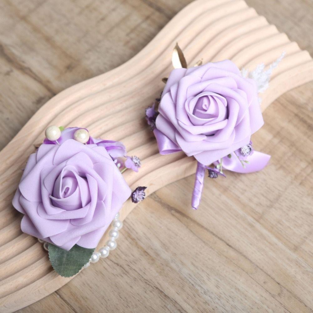 Delicate Groom Rose Boutonniere Simple Wedding Accessories Wedding Suit Corsage  Mariage Party
