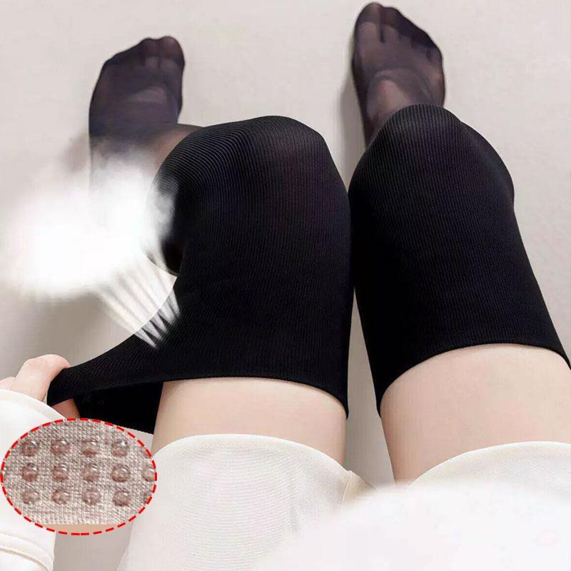 2/1Pairs New Women Summer Over Knee Length Stockings Slim Simple Elegant Breathable Thin Transparent Anti Hook Skin Color Socks