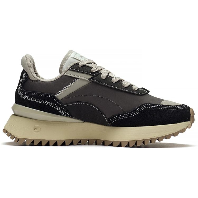 Li Ning Cargo Shock Absorption Rebound Low Top Sports Casual Shoes Women sneakers Black Gray White AGCS262-2