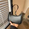 Fashionable Korean Style Single Shoulder Bag For Women Autumn New Chic Moon Bag In Classic Black White Silver And Fuchsia