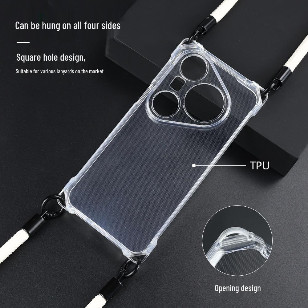 Huawei P80 Ultra Transparent Lanyard Case with Airbag Drop Protection