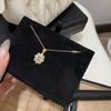 light luxury exquisite rhombus purple Zircon necklace for women Vintage palace style pendant party wedding romantic