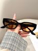 1Pc Retro Narrow-Frame Unisex Sunglasses, Uv Protection, Niche Fashion, Stylish for Commuting and Street Photography