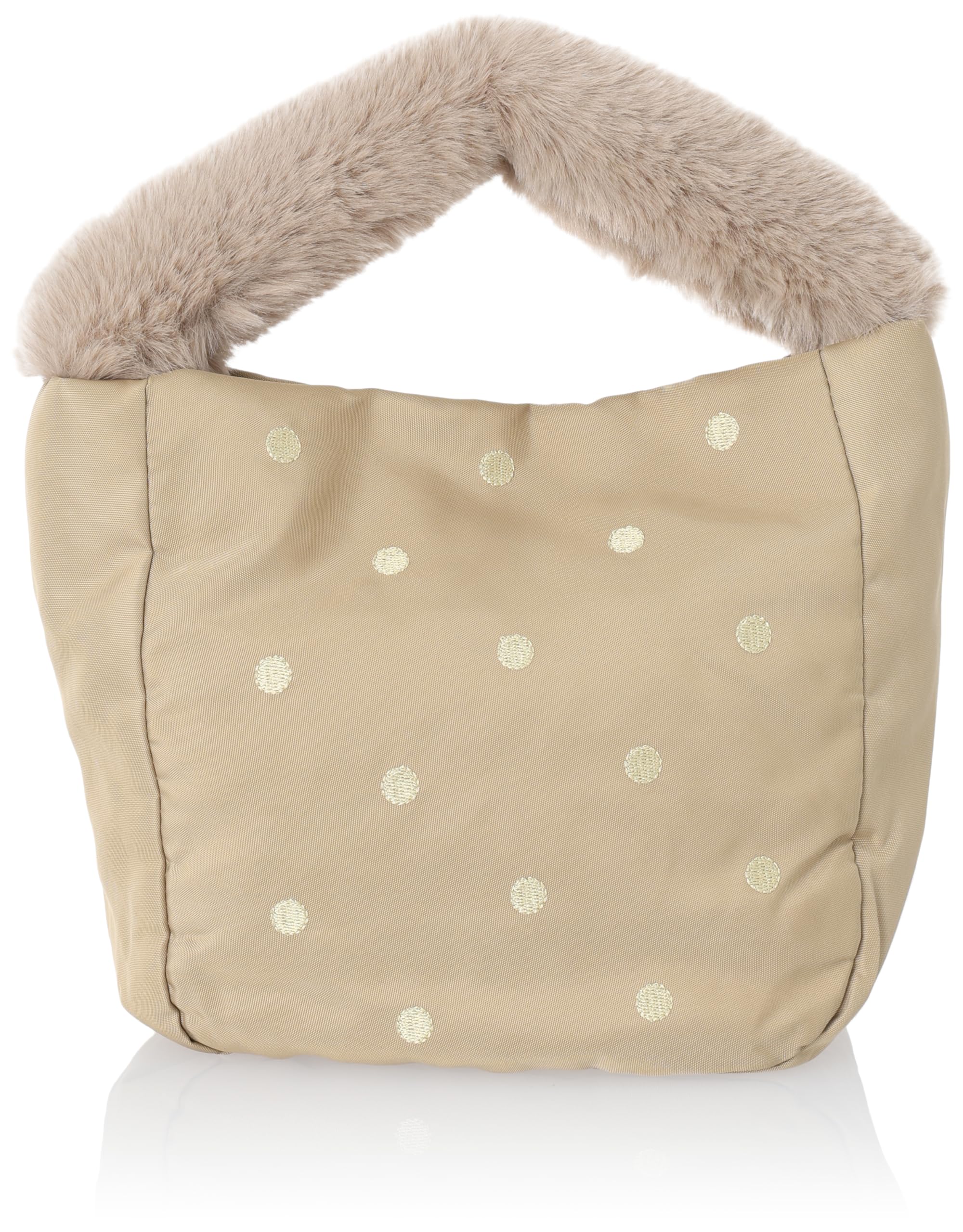 

Kash Kash Eco-Fur One-Handle Dot Embroidered Tote Bag, 01-00-79540, Women s, BE
