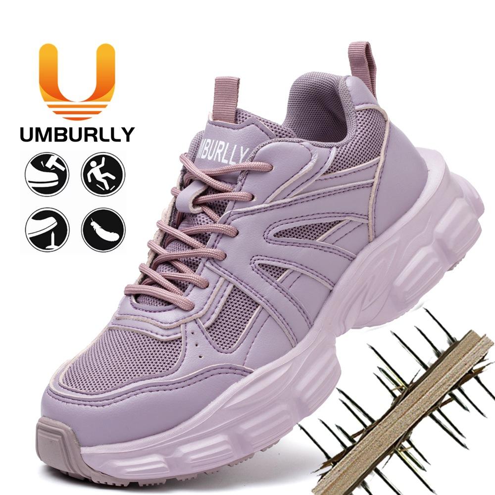 

Женская рабочая обувь весна-осень легкая стальной подносок противоударная и проколостойкая удобная износостойкая защитная обувь 106 black; 42