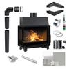 KRATKI SIMPLE Rechts Stahl Luftkamin 6 kW Ø 150 schwarze Auskleidung