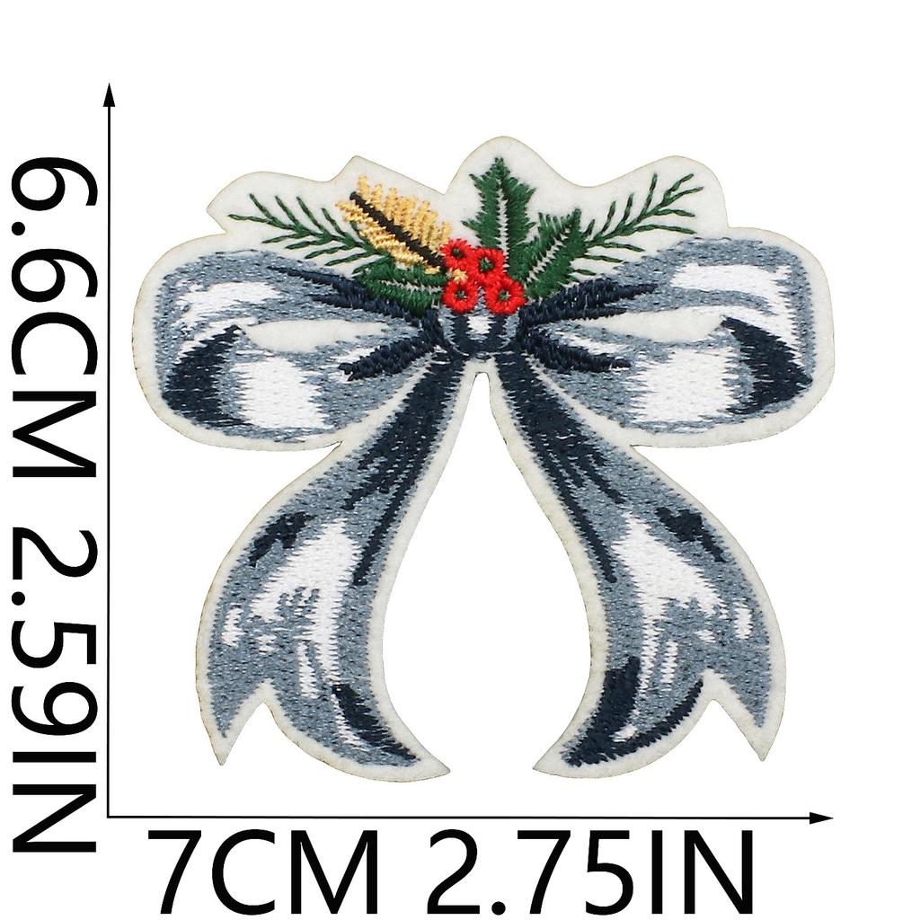 Christmas Theme Embroidery Cloth Sticker Bag Clothes Decoration Snowflake Bell Patch Sticker Gift Computer Embroidery Stamp Ironing