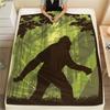 Bigfoot pattern Flannel Blanket, High quality Comfortable for All Seasons, Home Decor, Warmth and Comfort, Perfect for Gifts.