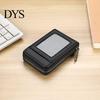 Minimalist Wallet with ID Window Slim Card Wallet, Thin Credit Holder Window, Solid Color Zip Closure Faux Leather Pouch for Cash Cards