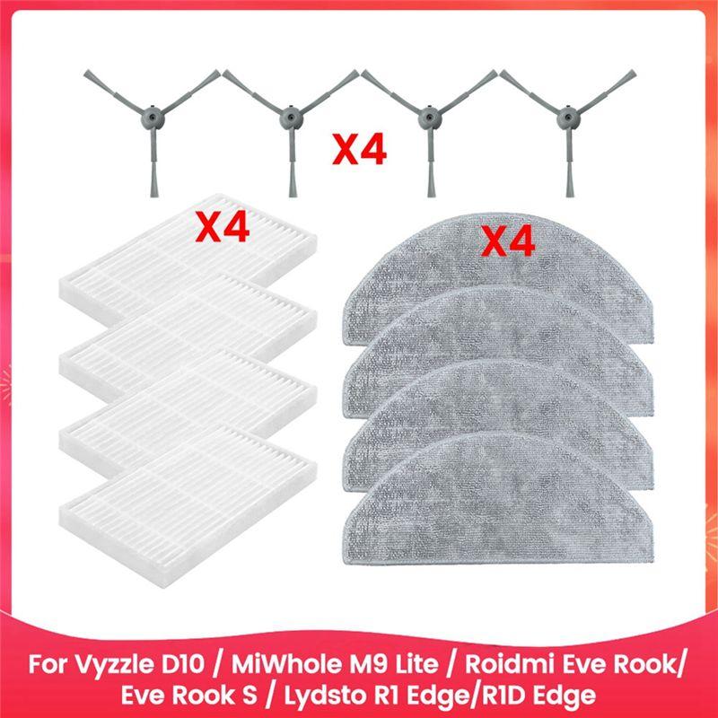 A20F-For Vyzzle D10 / Miwhole M9 Lite / Roidmi Eve Rook, Eve Rook S / Lydsto R1 Edge, R1D Edge Parts Filter Side Brush Mop
