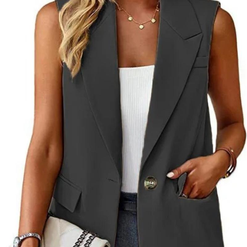 Evropský a Americký Jaro a Léto Nový Styl Elegantní Do Práce Ležérní Bez Rukávů Svetr Vesta Vesta Oblek Dámský