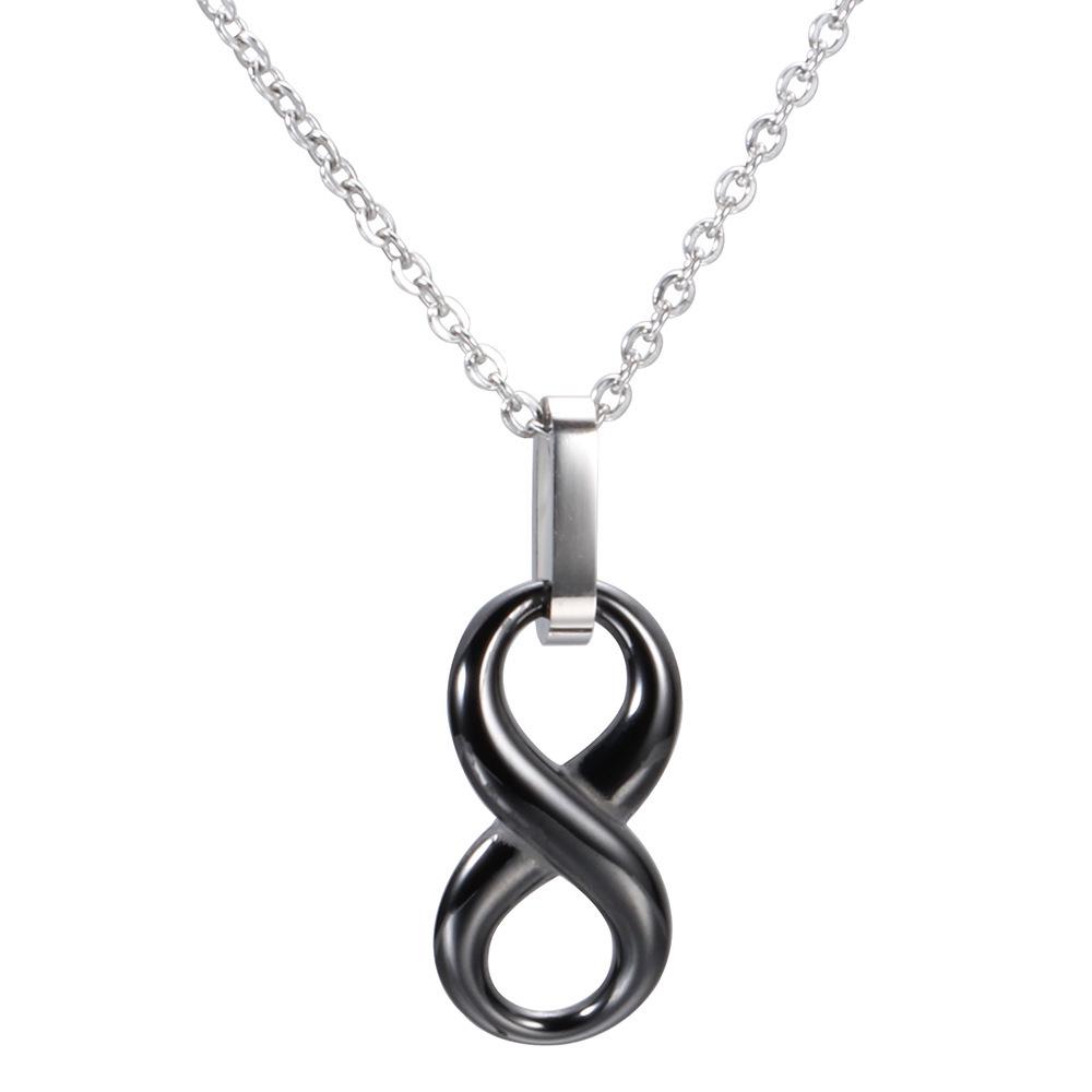 Black and White Porcelain Steel Necklace & Earring Set - Versatile European & American Fashion