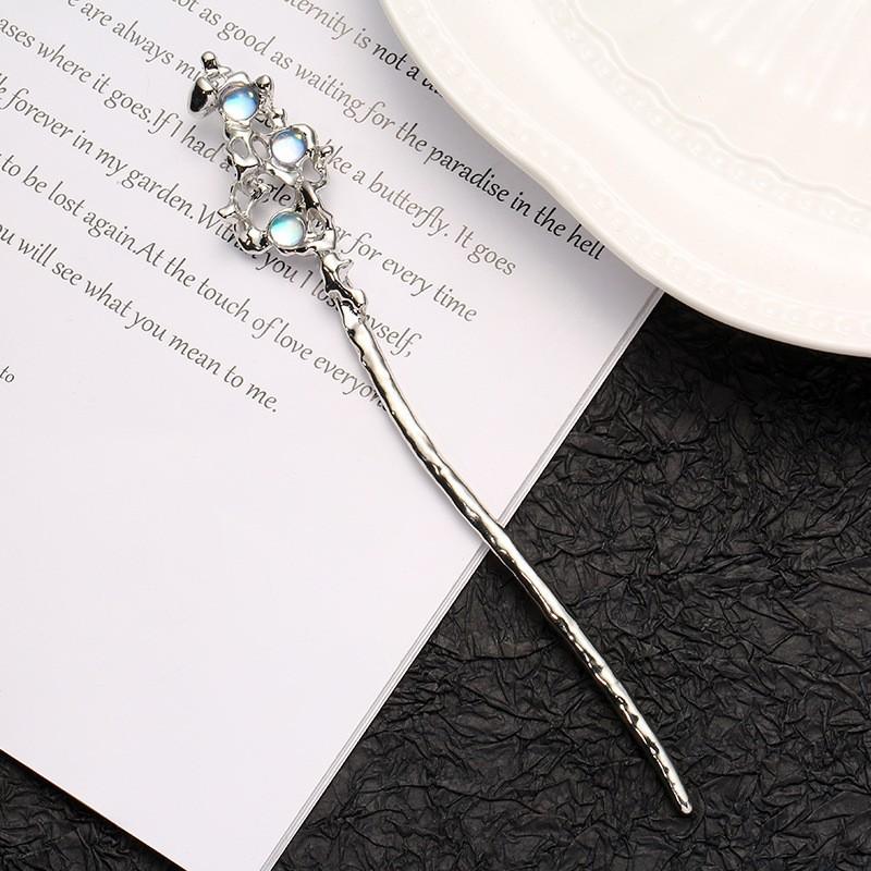 Mondlichtstein Dame Haarnadel Unregelmäßige Persönlichkeit Einfach Chinesisch Retro Schmetterlingsscheibe Haaraccessoires Haarspange Schmuck