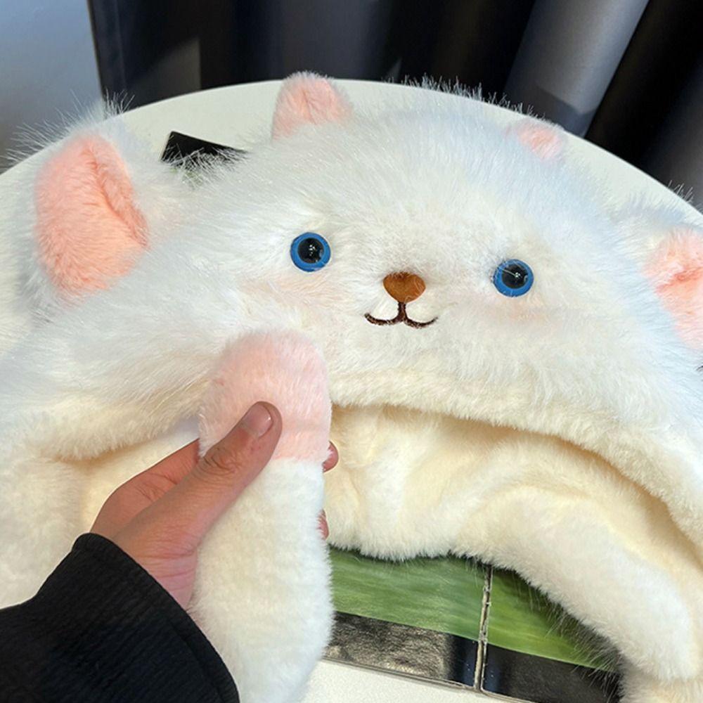 Sheep Winter Plush Hat Anti-cold Fluffy Ear Protection Cap Skiing Lamb Ears Warmer Hat  Travel