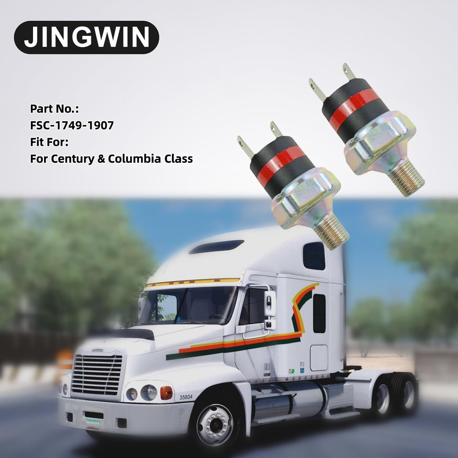 FSC17491907 Normally Open 2 Blade Kick-Off Low Air Pressure Indicator Switch fits for Freightliner Century Columbia Class 1749-1907 FSC-1749-1907 FSC