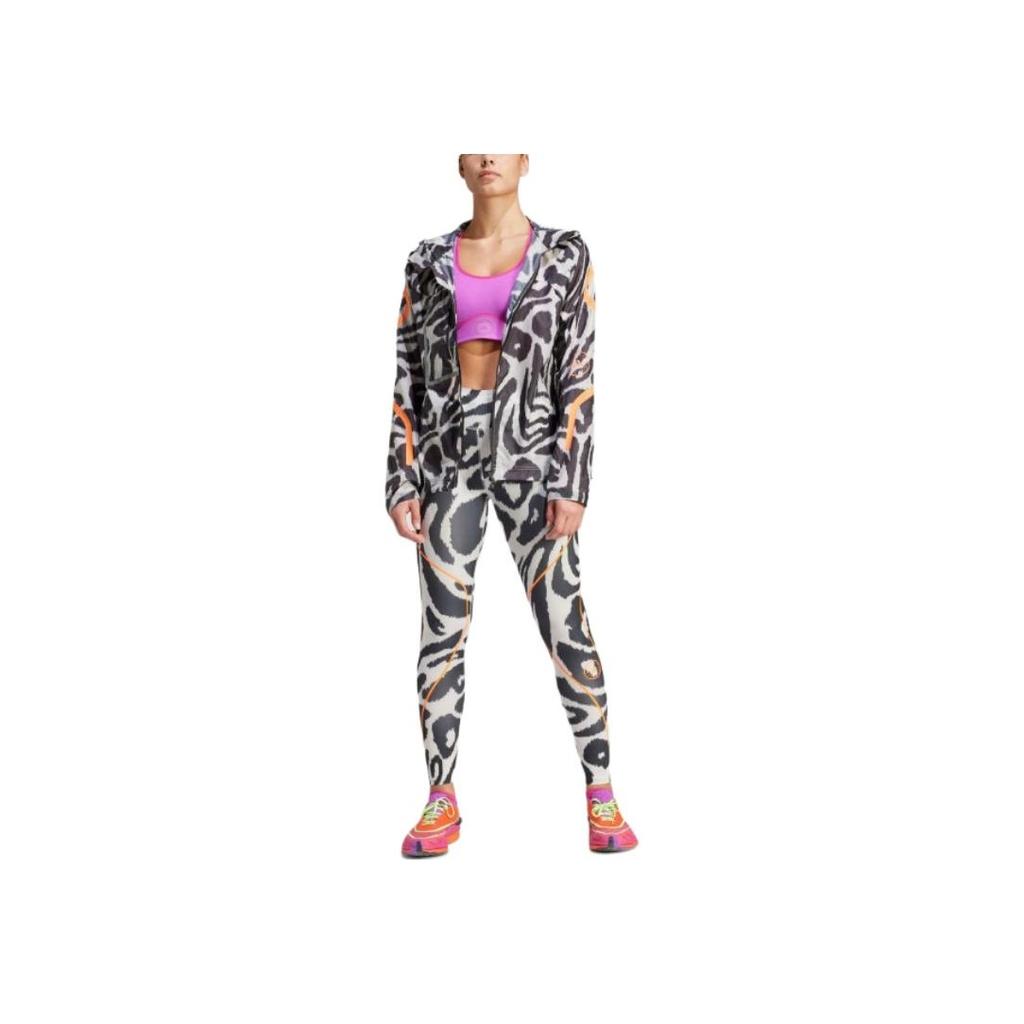 adidas Allover-Print Figurbetonte Kapuzenjacke Langarm Damen Oberbekleidung Schwarz IQ4481