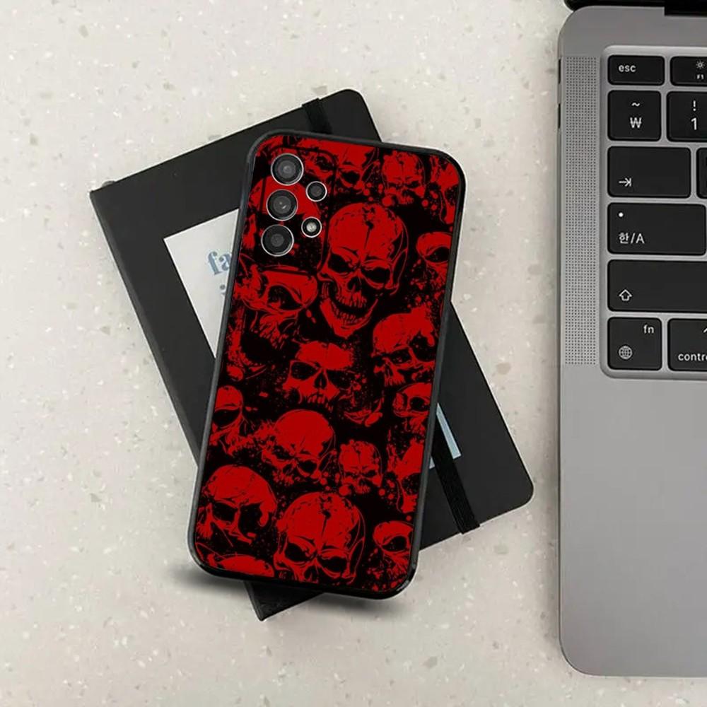 

Skull Pattern Phone Case For Samsung Galaxy A13,A21s,A22,A31,A32,A52,A53,A71,A80,A91 Soft Black Cover Samsung a714g