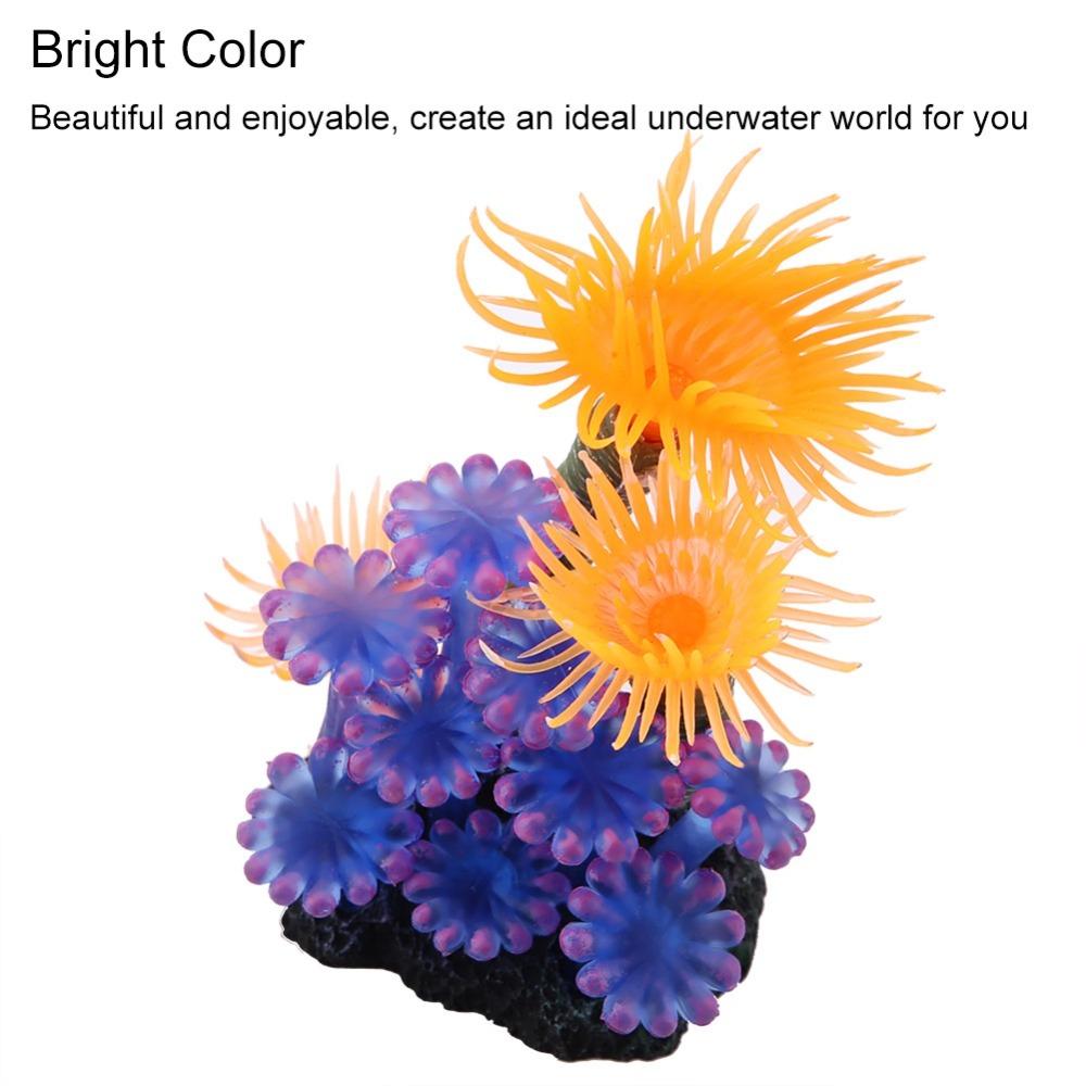 Luminous Feature Fish Tank Ornament Colorful Sea Anemone  Fish Tank Landscape