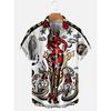 Herreskjorte Rockabilly Vintage Rocker Rock N Roll Trykt Avslappet Pustende Kortermet Hawaiiskjorte