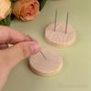 12 Pieces Crochet Dolls Display Stand Doll Holder Decorative Sturdy Metal Pins DIY Wood Base
