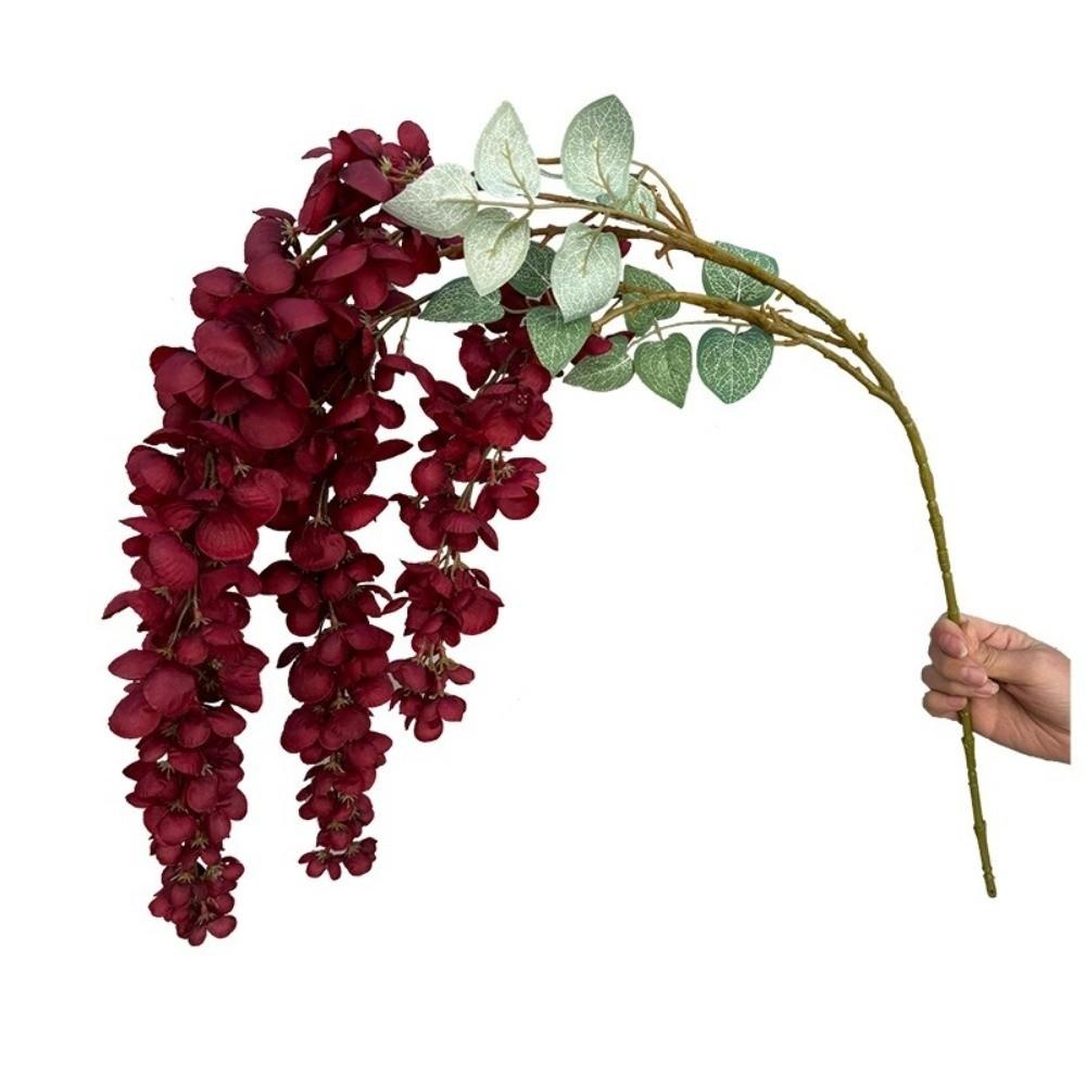 6 Forks Artificial Wisteria Flowers Purple Fake Flower String Wedding Decoration